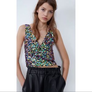 Zara Sequins Top